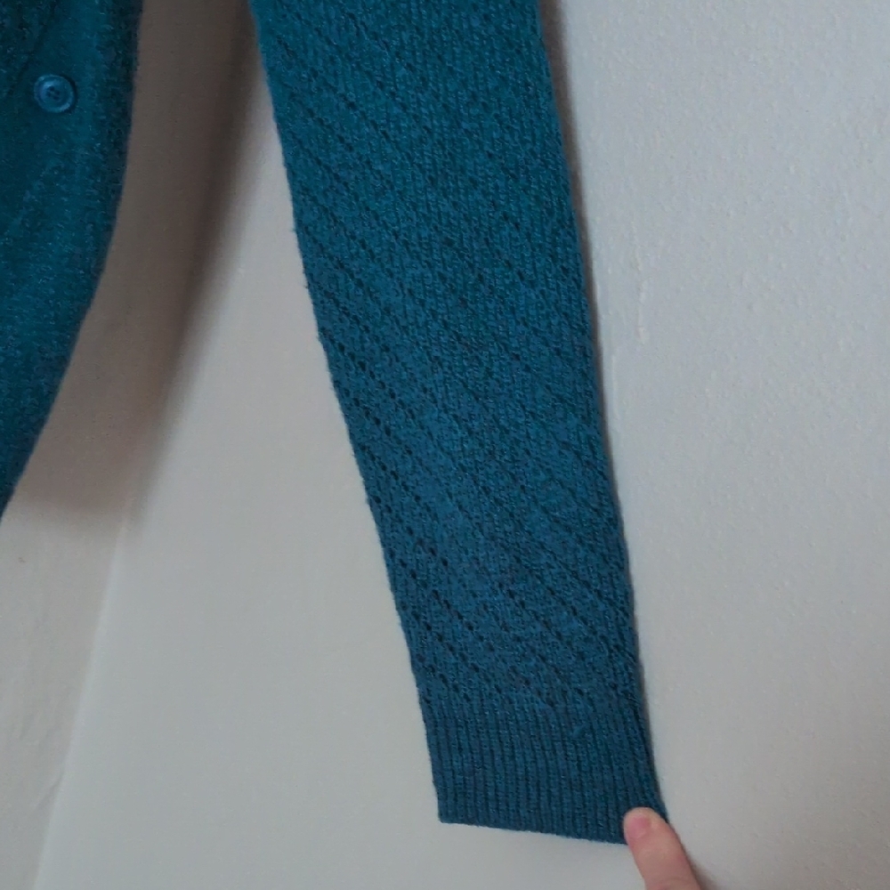 St. John's Bay Cowl Neck Sweater in Deep Teal - Picture 6 of 8